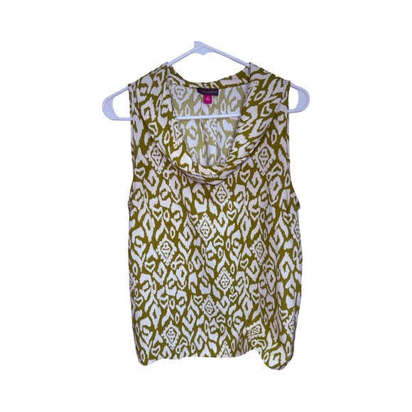 Vince Camuto Olive and White Patterned Tank Top - Picture 1 of 3